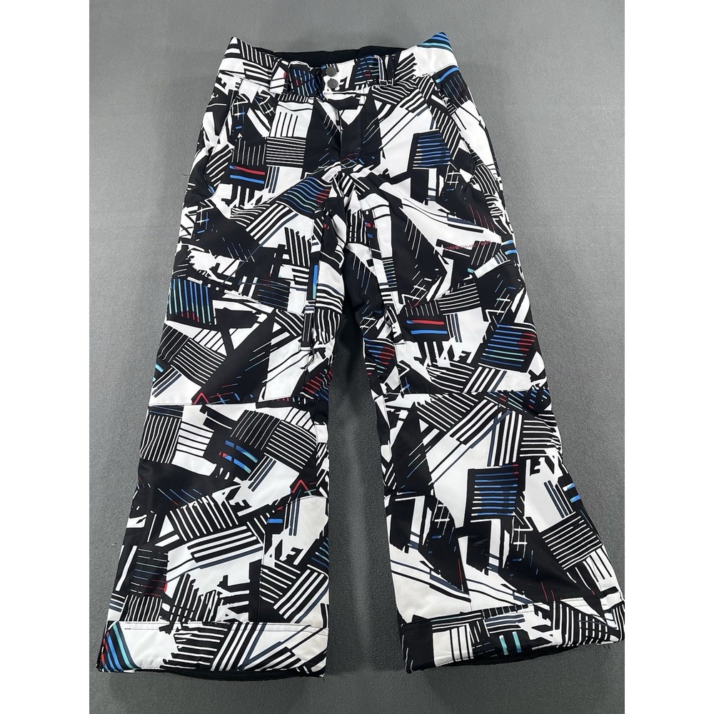 Obermeyer Parker Pants Youth M 10/12 Black White Print Ski Snow Insulated 45022